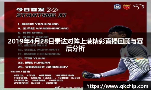 2019年4月28日泰达对阵上港精彩直播回顾与赛后分析